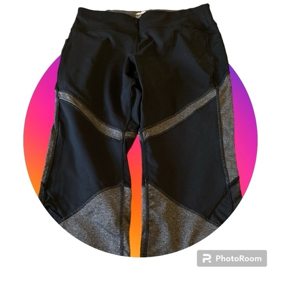 Avis yoga exercise workout pants capris black gray large (12-14) - Picture 1 of 3